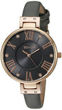 SO&CO New York Women's 5091.3 Slim Grey Crystal Accent Leather Strap Watch