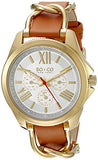 SO&CO New York Women's 5215.2 SoHo Quartz Day and Date Luminous Tan Genuine Leather Strap Watch