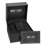 SO&CO New York Men's 5009.1 Madison Quartz Day and Date Black Dial Stainless Steel Link Bracelet Watch