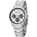 SO&CO New York Men's 5004.2 Monticello Quartz GMT Day and Date Stainless Steel Link Bracelet Watch