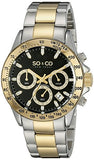 SO&CO New York Men's 5001A.2 Monticello Quartz Date Chronograph Two-Tone Stainless Steel Bracelet Watch
