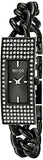 SO&CO New York Women's 5058.2 Madison Quartz Crystal Filled Bezel Black Slim Stainless Steel Chain Link Bracelet Watch