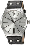 SO&CO New York Men's 5098.1 Madison Quartz Date Black Genuine Leather Strap Watch