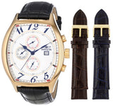 Invicta Men's 14330 Specialty Tonneau Watch with 3 Textured Leather Strap Set...