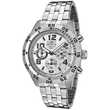 Invicta 1487 Men's Chronograph Analog Display Silver Dial Stainless-Steel Watch