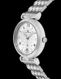 Alexander Monarch Olympias Date Silver Large Face Watch For Women - Swiss Quartz Stainless Steel Silver Band Elegant Ladies Fashion Dress Watch A202B-01