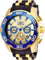 Invicta 22343 Men's Pro Diver Gold-Tone Polyurethane Band Swiss Quartz Watch