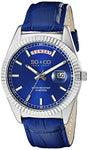 SO&CO New York Men's 5041.2 Madison Quartz Day and Date Blue Leather Band Watch