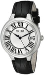 SO&CO New York Women's 5052L.1 Madison Quartz Date Black Leather Strap Watch