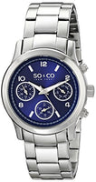 SO&CO New York Women's 5012.2 Madison Blue Dial Day and Date Stainless Steel Watch