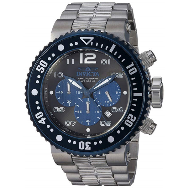 Invicta Men's 25074 Pro Diver Quartz Chronograph Black, Blue Dial Watch