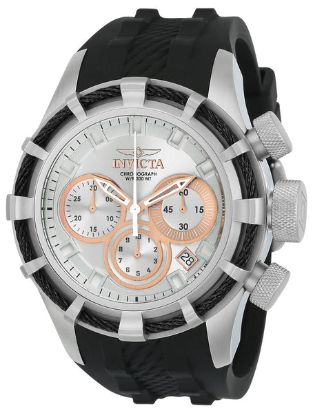 Invicta Men's 22148 Bolt Quartz Chronograph Silver, Rose Gold Dial Watch