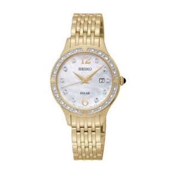 Seiko Women's SUT094 Stainless Steel Solar Watch with Diamonds