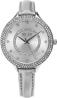 SO & CO New York Women's 5241.1 Silver Leather Watch