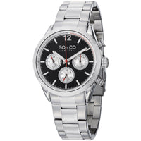 SO&CO New York Men's 5004.1 Monticello Quartz GMT Day and Date Stainless Steel Watch