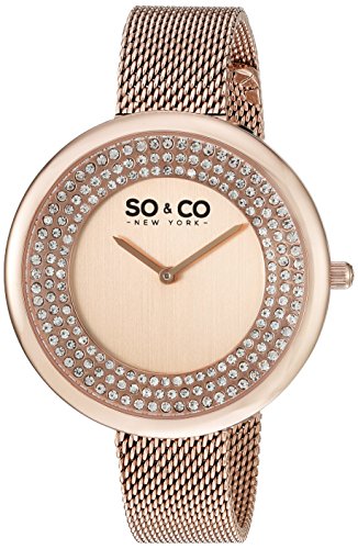 SO&CO New York Women's 'SoHo' Quartz Metal and Stainless Steel Casual Watch, Color:Rose Gold-Toned (Model: 5259.3)