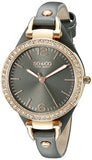 SO&CO New York Women's 5061.1 SoHo Quartz Rose Tone Case Grey Slim Leather Strap Watch