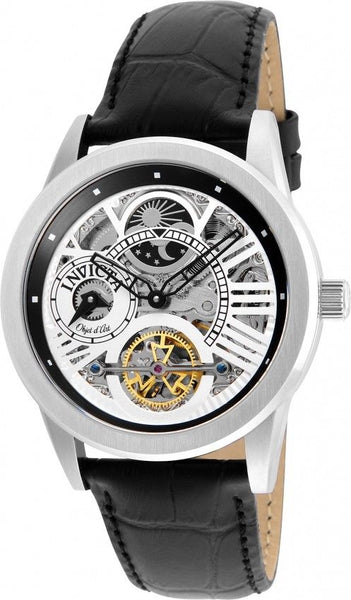Invicta Men's 25261 Objet D Art Automatic 3 Hand Silver, Black Dial Watch