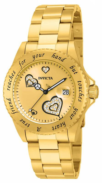 Invicta Women's 14733 Angel Quartz 3 Hand Gold Dial Watch