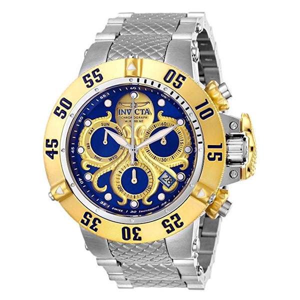 Invicta Men's 26132 Subaqua Quartz Chronograph Blue, Gold Dial Watch