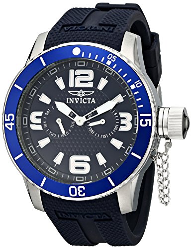 Invicta 1791 Men's Specialty Navy Blue Textured Dial Navy Blue Silicone Watch