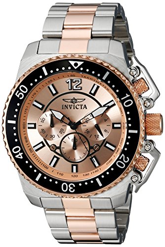 Invicta Men's 21956 Pro Diver Quartz 3 Hand Rose Gold Dial Watch