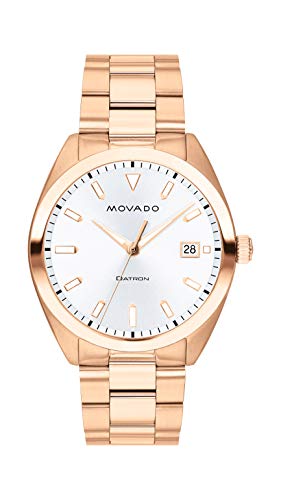 Movado Men's Heritage Rose Gold Watch with a Printed Index Dial, Pink/Gold/White (Model 3650058)