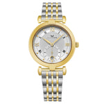 Alexander Monarch Olympias Date Silver Large Face Watch For Women - Swiss Quartz Stainless Steel Two Tone Band Elegant Ladies Fashion Dress Watch A202B-02