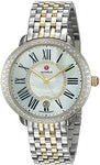 MICHELE Women's Serein Two-Tone Stainless-Steel Swiss-Quartz Watch Strap, Silver, 16 (Model: MWW21B000032)