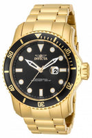 Invicta Pro Diver Black Dial 18kt Gold Ion-plated Mens Watch 15351 [Watch] In...