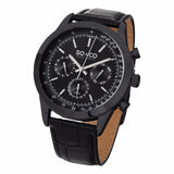 SO&CO New York Men's 5006AL Monticello Quartz Day and Date Tachymeter Leather Watch