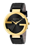 Gucci Swiss Quartz Gold-Tone and Leather Dress Black Men's Watch(Model: YA133212)