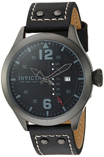 Invicta Men's 22186 I-Force Quartz 3 Hand Black Dial Watch