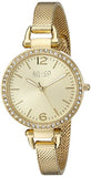 SO&CO New York Women's 5061M.3 SoHo Quartz Crystal Accent 23K Gold-Tone Mesh Bracelet Watch