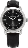 Alexander Heroic Macedon Wrist Watch For Men - Black Leather Stainless Steel Analog Swiss Watch - Black Dial Date Mens Designer Watch A111-01
