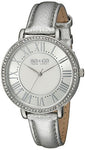 SO&CO New York Women's 5090.1 SoHo Quartz Crystal Accent Metallic Leather Band Watch