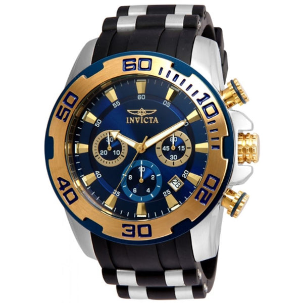 Invicta Men's Pro Diver Black Polyurethane Band Quartz Blue Dial Watch 22339