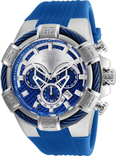 Invicta Men's 24696 Bolt Quartz Multifunction Silver, Blue Dial Watch