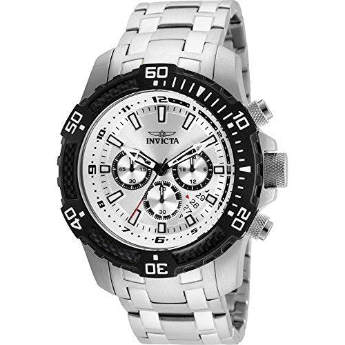 Invicta Men's 24854 Pro Diver Quartz Chronograph Silver Dial Watch