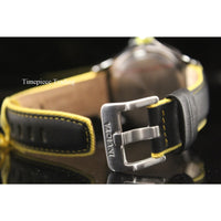 Invicta 12614 Men's Pro Diver Silver Dial Analog Black Leather Strap Watch