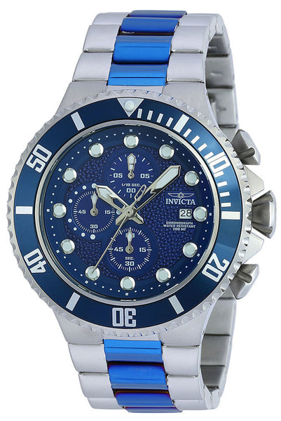 Invicta Men's 50mm Pro Diver 90081 Chronograph Two Tone Stainless Steel Blue Quartz Watch