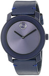 Movado Men's Swiss Quartz Stainless Steel and Leather Watch, Color: Blue (Model: 3600370)