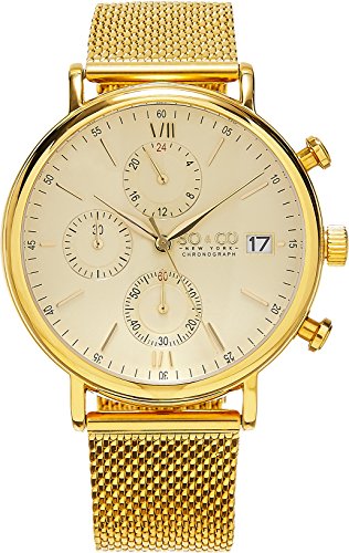 SO & CO New York Men's 5266M.4 Gold Stainless Steel Watch