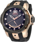 Invicta 1594 Men's Reserve Retrograde Black Dial Black Analog Silicone Watch