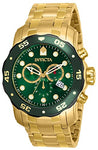 Invicta Men's 80072 Pro Diver Quartz 3 Hand Green Dial Watch