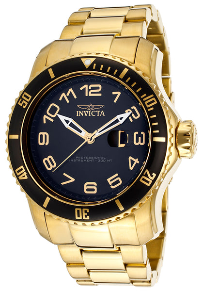 Invicta Men's 15346 Pro Diver Quartz 3 Hand Black Dial Watch