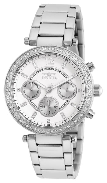 Invicta Women's 21386 Angel Quartz Chronograph Silver Dial Watch