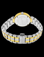 Alexander Monarch Niki Date Silver Large Face Watch For Women - Swiss Quartz Two Tone Band Elegant Ladies Fashion Designer Dress Watch A203B-02