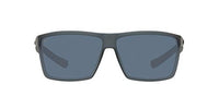 Costa Del Mar Men's Rincon Polarized Rectangular Sunglasses, Matte Smoke Crystal/Grey Polarized-580P, 63 mm