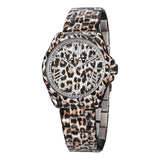 SO&CO New York Women's 5008.1 SoHo Quartz Animal-Print Stainless Steel Watch with Link Bracelet